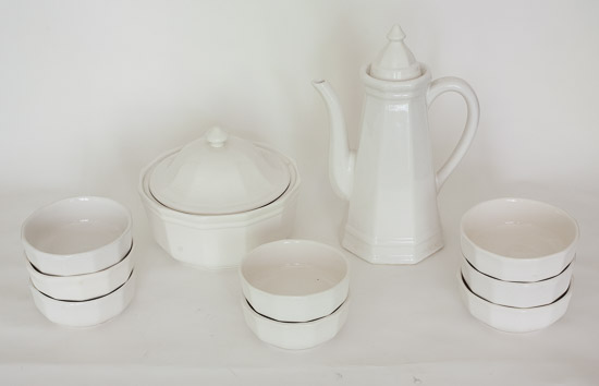 Pfalzgraff White Bowls, Coffee Pot and Tureen $25